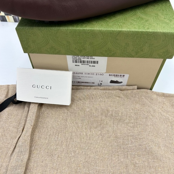 Men’s Gucci interlocking G leather Driver loafers size 14 made in Italy - Picture 6 of 11